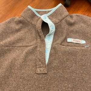 Pull over with half button up. Says 1 X
That fits more like X large